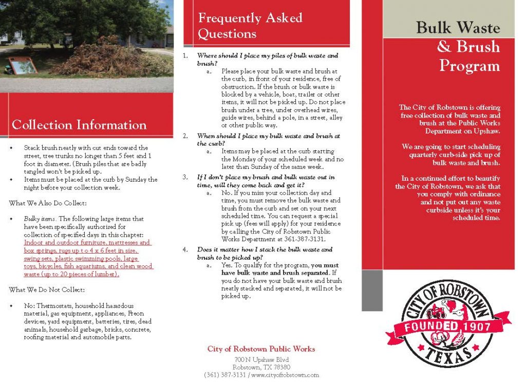 2021 brush schedule program_Page_1 City of Robstown, Texas